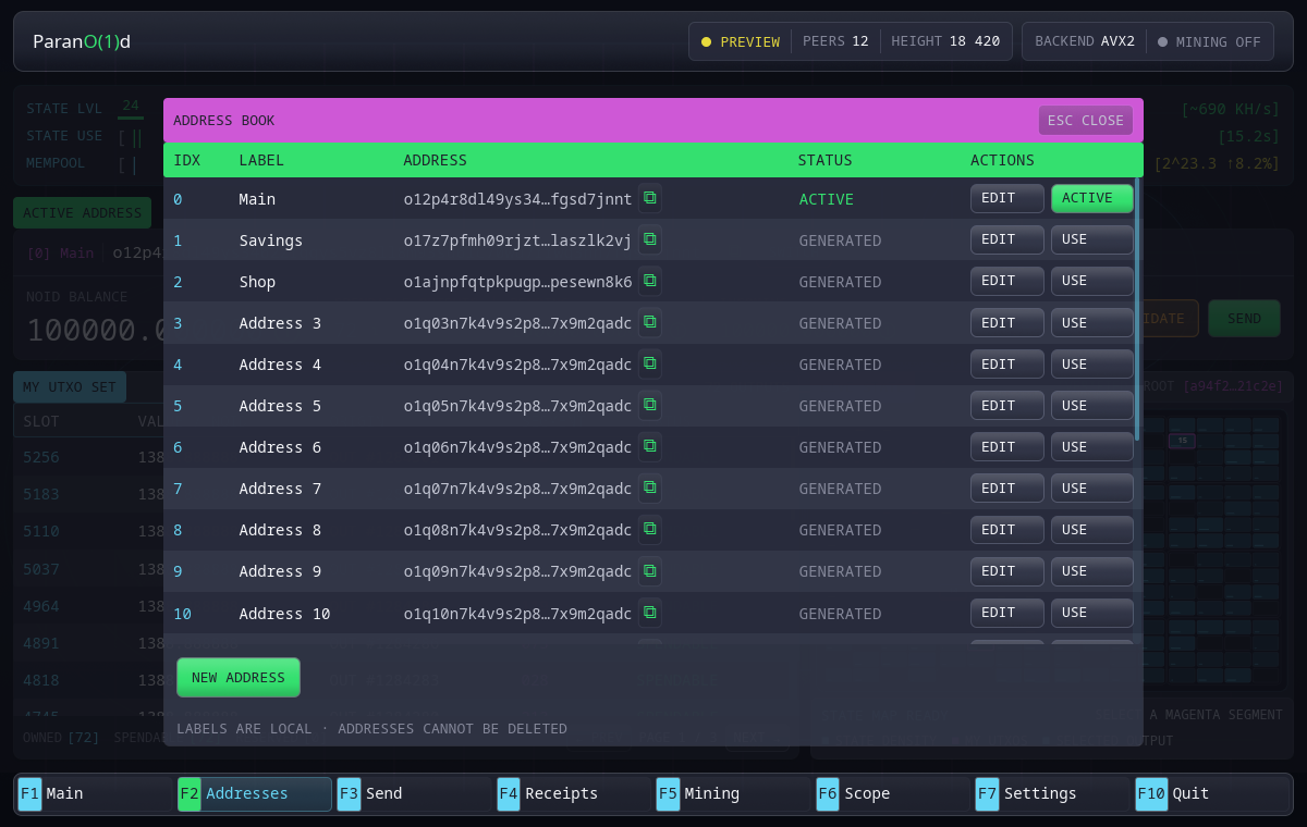 Address book and active-owner selection